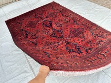 Large 7x10 Red Antique Afghan Rug 6'8x9'7 Hand Knotted Tribal Medallion Area Rug picture