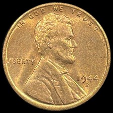 1944 S Lincoln Wheat Cent Red, Nice Condition, Large Pictures picture
