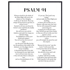 Psalm 91 Bible Verse Wall Art – Inspirational Scripture Poster Print Unframed picture