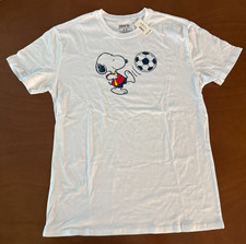 Aeropostale Women's Soccer Snoopy Relaxed Graphic White Tee, Medium picture