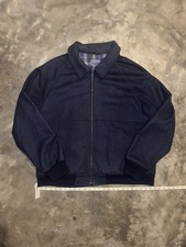 Vintage Pendleton Wool Bomber Jacket Navy Blue Full Zip Made in USA Mens XL picture