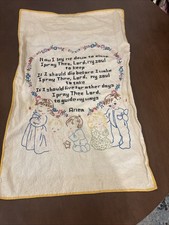 Vintage Adorable Embroidery Childs Picture Verse,