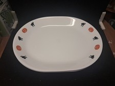Corelle HALLOWEEN 12.25 x 10 SERVING PLATTER Pumkins Bats Cats New Euc+ Bin  214 picture