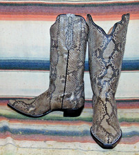 Womens Rujo The Evalyne Caviar Full Snakeskin Cowboy Boots 10.5 M New in Box picture