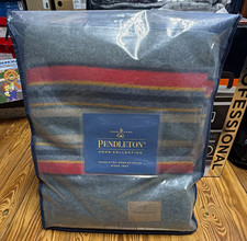 Pendleton Yakima Camp Home Collection Striped Wool Blend Throw 66x84 USA picture