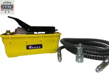 Air Hydraulic Foot Pump Pedal 10000 PSI 10ft Hose & Coupler Auto shop press fram picture