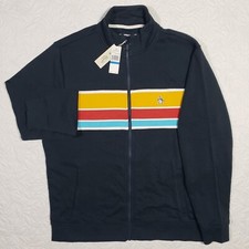NWT Original Penguin Colorblock Stripe Track Jacket Mens XL 'Dark Sapphire' Blue picture