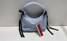 Baggu Powder Blue Mini Bow Bag Recycled Nylon Handbag NWT picture