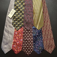 Vintage EUC Tie Lot Of 8 Jhane Barnes Ties Made In Japan Geometric + Deadstock picture