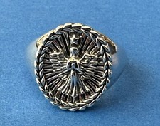 VTG  Retired Signed JAI Sterling Silver Angel Watch Over Me Hardy Size 7 Ring picture