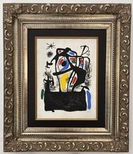 Joan Miro Lithograph Hand Signed/stamp & Numb. In the style of (1893–1983)framed picture