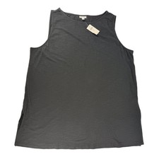 J. Jill Pure Jill Black 100% Cotton Slub Knit Sleeveless Tunic Top 3X NWT picture