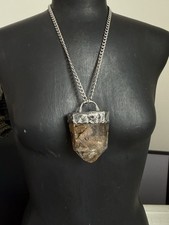 Garden Quartz Lodolite Crystal Necklace Pendant Statement Jewelry Chunky Necklac picture