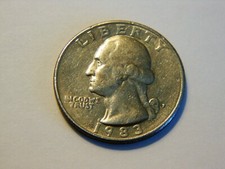 1983-P VF/F Washington Quarter,  Nice *Scarce Date* Lower Priced Coin to collect picture