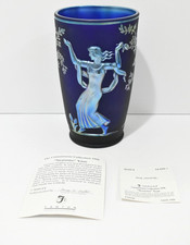 Fenton Connoisseur Collection Art Glass Seasons Vase LIMITED EDITION W/COA picture