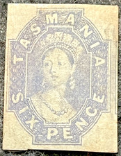 TASMANIA AUSTRALIA POSTAGE STAMP SG40 6D DULL LILAC D/L 6 W/M LMM CAT.£1200 picture
