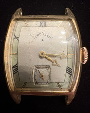 1946 LORD ELGIN MENS WATCH GRADE 556-21 JEWELS-14KT GOLD FILLED-ART DECO-WORKING picture