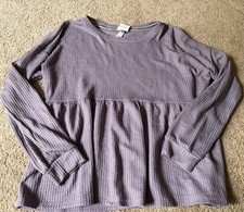 Women’s Knox Rose Purple Waffle Knit Tunic Top picture