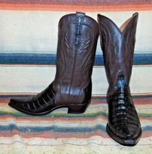 Womens Rujo The Cindy Brown Caiman / Leather Cowboy Boots 10 M New in Box picture