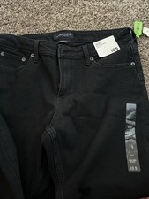 Aeropostale Women's Stretch Mid Rise Boot Jeans, Size 10S Black 5-Pocket picture