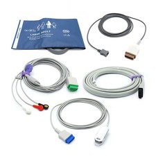 GE Marquette Accessories Bundle - Cuff, Hose, SpO2, ECG, Temperature - USA picture