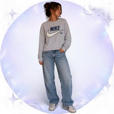 Vintage Nike Air Big Swoosh Gray Long Sleeve Graphic Tee picture