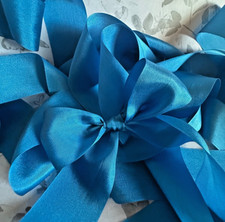6 Yards French Blue Silk Ribbon 1.25