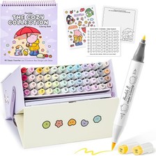 Ohuhu × Coco Wyo Coloring Set 48 Alcohol Markers& Coloring Book Brush& Fine picture
