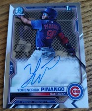 2021 Bowman Chrome - 1st Bowman Yohendrick Pinango Auto #CPA-YP (RC) Blue Jays  picture