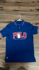 Polo Ralph Lauren Men's Blue Graphic Logo Polo Shirt Short Sleeve Size S picture