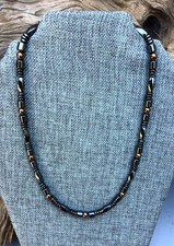 Men's Women's Black Copper Magnetic Hematite Necklace Super Strong picture