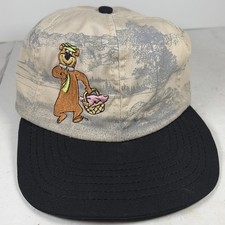 VTG Hamilton Stores Yellowstone Wrap Around Yogi Bear Strap Back Hat picture