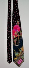 STUNNING Leonard Paris Silk Tie – Venetian Carnival Masks & Lanterns #67931 picture