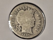 1907 O Silver Barber Dime - G (Good)  picture