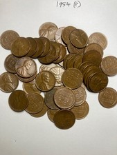 1954 (P) LINCOLN WHEAT CENT PENNY ROLL, nice condition picture