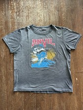 Vintage 1982 Anvil Metal On Metal Band Tee Original Rare Size Large Faded Black picture