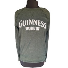 Guinness Dublin Official Merchandise Sweatshirt Green Distressed Logo Medium picture