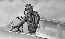 Frank Sinclair who will fly Seversky plane in Thompson Trophy Race- Old Photo picture