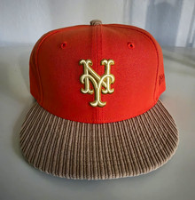 New Era 9FIFTY Snapback Hat New York Mets MLB One Size Orange Tan picture