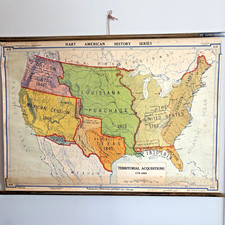 Vtg 1937 Denoyer Geppert School Map A12 Territorial Acquisitions  43.5