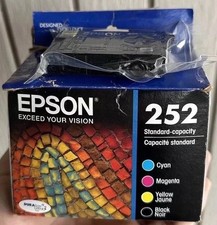 Epson 252 Black/Cyan/Magenta/Yellow Ink Cartridge Genuine OEM 09/19 BONUS BLACK picture