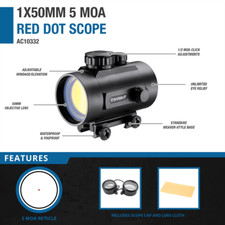 Barska 1x 50 mm 5 MOA Red Dot Scope Tactical & Weaver Rail Anti-Reflective picture