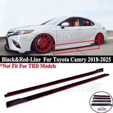 For Toyota Camry XSE XLE 18-2025 V Style Gloss Red-line Side Skirt Extension Lip picture