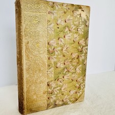 Antique 1892 Robert Browning Poems HC Book Floral Cottage Decor Stokes Vignette picture