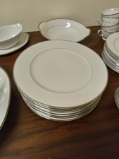 Style House Fine China Wedding Band Pattern China Set 48 Pieces picture