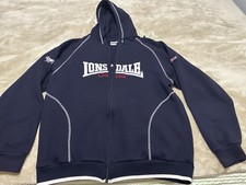 Lonsdale London Emboidered Big Logo Zip Hoodie Vintage Blue Size Lg picture