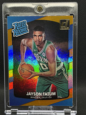 2017-18 Panini Donruss Rated Rookies Jayson Tatum RC #198 Holo Orange Flood SSP picture