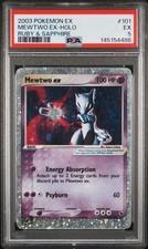 MEWTWO EX 2003 POKEMON EX RUBY & SAPPHIRE #101/109 HOLO RARE PSA 5 SWIRL 🌀 picture