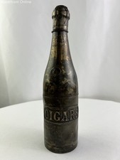 Antique 1921 Pairpoint Silverplate Champagne Bottle Cigar Humidor Match Holder picture