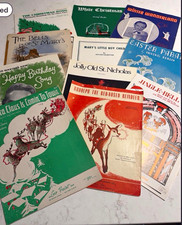 Vintage Sheet Music Lot 10 Christmas 1917 Bells St Marys 1934 Santa 1949 Rudolph picture